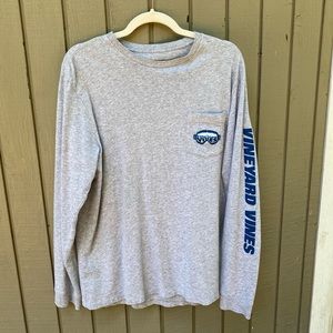 Vineyard Vines Grey Ski Goggle Long Sleeve Tee-Med